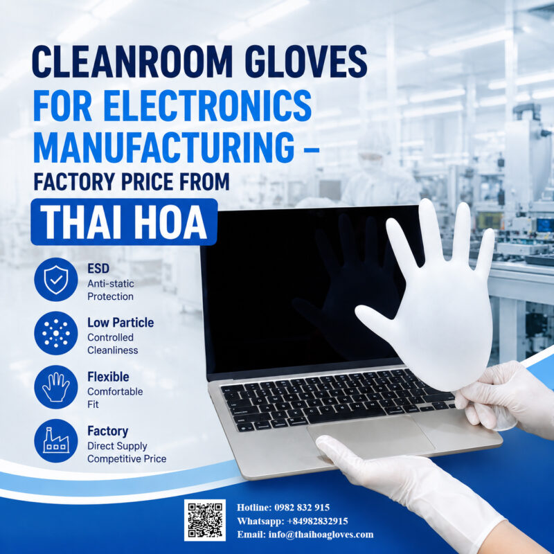 CLEANROOM GLOVES FOR ELECTRONICS MANUFACTURING