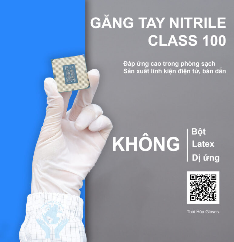 gang tay nitrile class 100 thai hoa