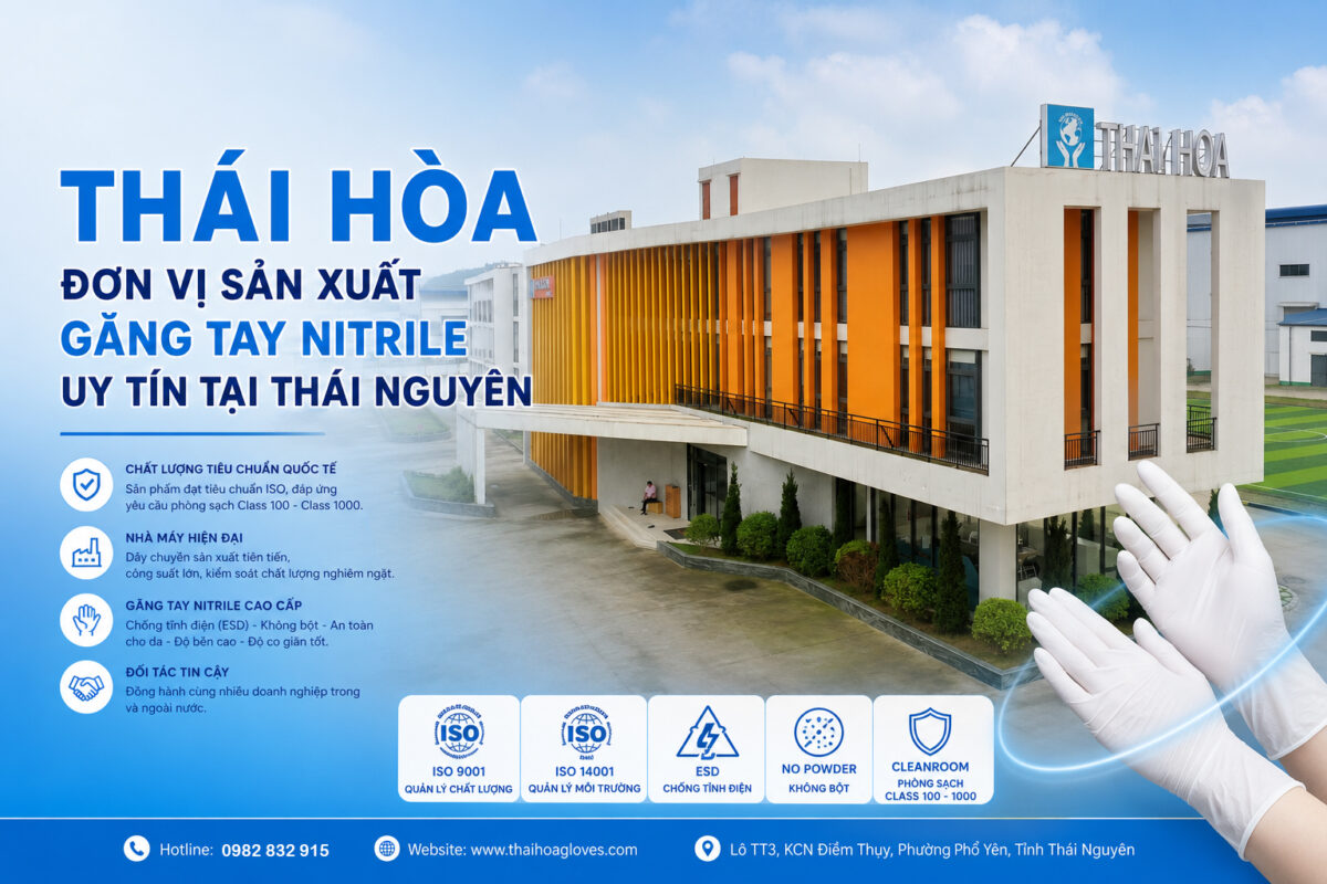 Thái Hòa - Đơn vị sản xuất găng tay Nitrile uy tín tại Thái Nguyên