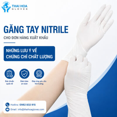 Găng tay Nitrile cho đơn hàng xuất khẩu
